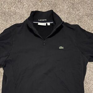 Lacoste Black Quarter-Zip Polo Shirt